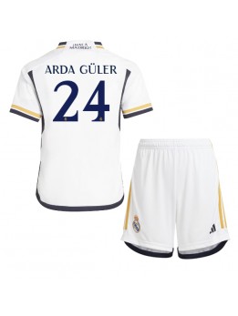 Otroški Nogometna dresi replika Real Madrid Arda Guler #24 Domači 2023-24 Kratek rokav (+ hlače)